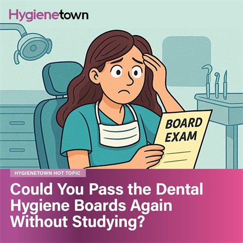 Could You Pass the Dental Hygiene Boards Again Without Studying? Seasoned hygienists reflect on whether they could pass dental hygiene boards today without studying, sharing candid insights, humor, and how school rigor, memory, and clinical practice shape exam success.